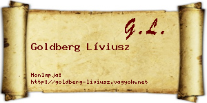 Goldberg Líviusz névjegykártya